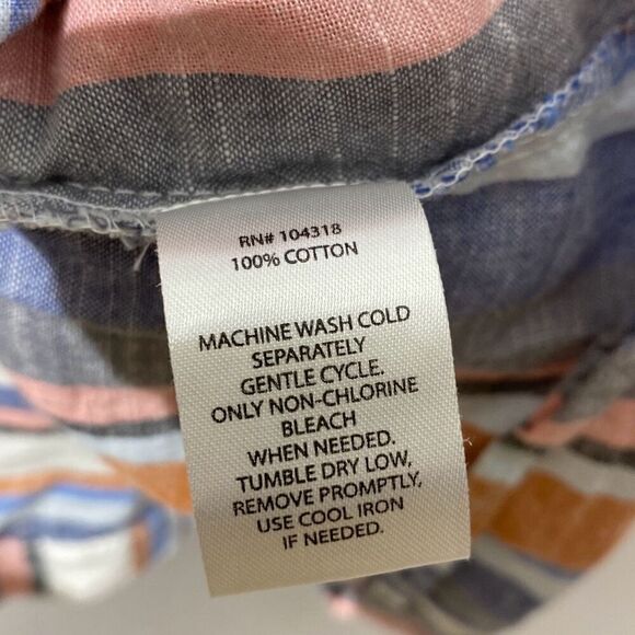 Harlow & Rose Women's Multicolor Stripe Sleeveless Cotton Shirt Dress Size Large - Picture 8 of 10